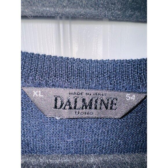 Dalmine Lana Merino Extra Fine Wool Sleeveless V-Neck Sweater Vest Made In Italy - Picture 3 of 5